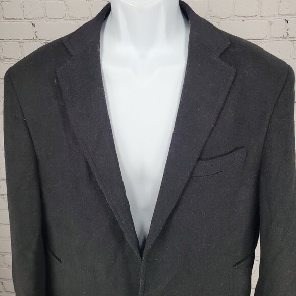 Elegance Antica Sartoria Black Wool Blend Italian Design Buttoned Over Coat 48 - Picture 9 of 16